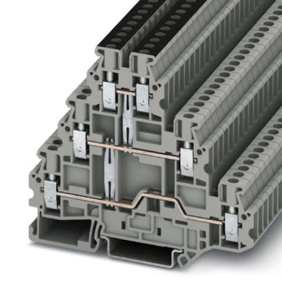 Phoenix Contact Multi-Level Terminal Block; UT 2.5-3PV; 20A; 600V; 3-Level; #26 - #12; Screw Connection; Gray
